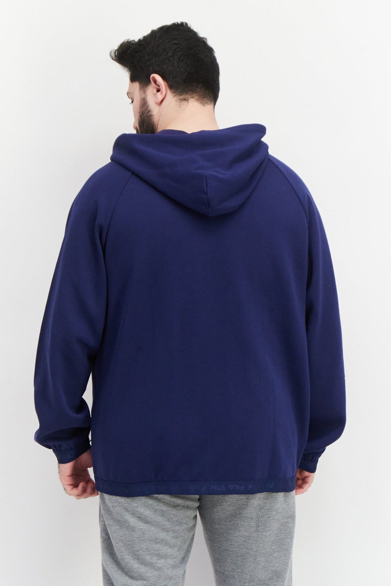 FILA جاكيت رياضي للرجال بأكمام طويلة مناسب للخارج، أزرق - Image 4